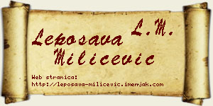 Leposava Milićević vizit kartica
